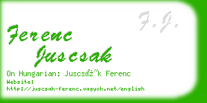 ferenc juscsak business card